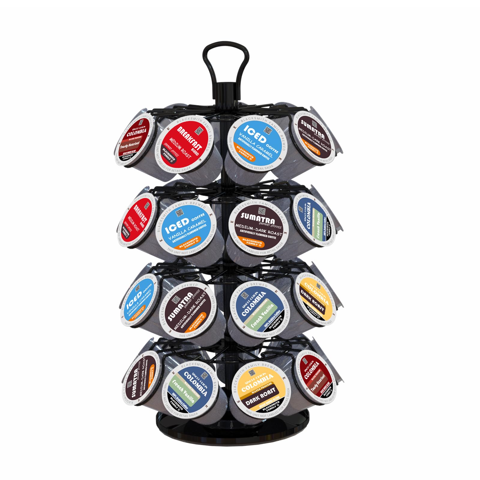 K Cup Holders,K Cup Holder, K Cups Holder,K Cup Carousel, Coffee Pods Holder Storage Organizer Stand,No Assembly Required,Black (Capacity of 40 Pods, Black)