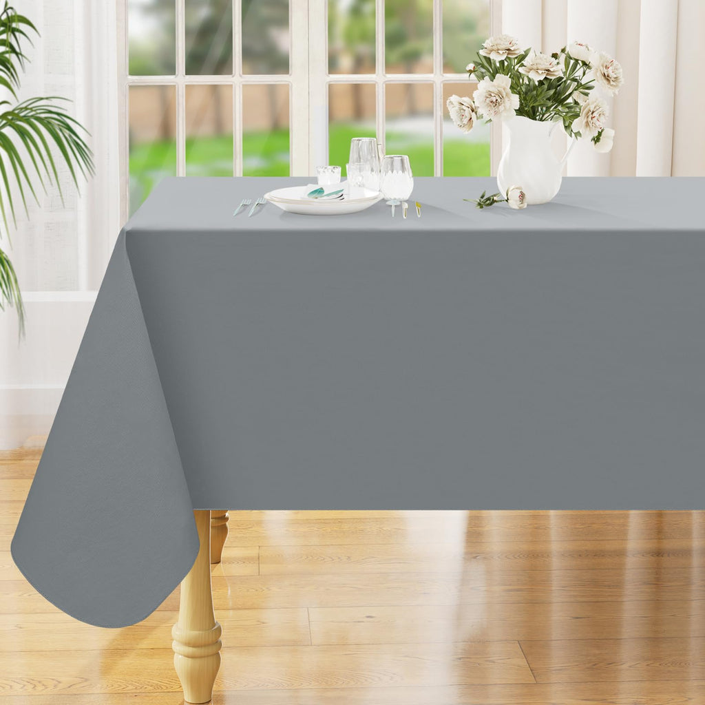 Smiry Rectangle Table Cloth 60x84 Inch, Waterproof Wipeable Vinyl Tablecloths Protector, Oil Spill Proof Plastic Table Cover for Dining, Picnic, Camping, Outdoor, Clear
