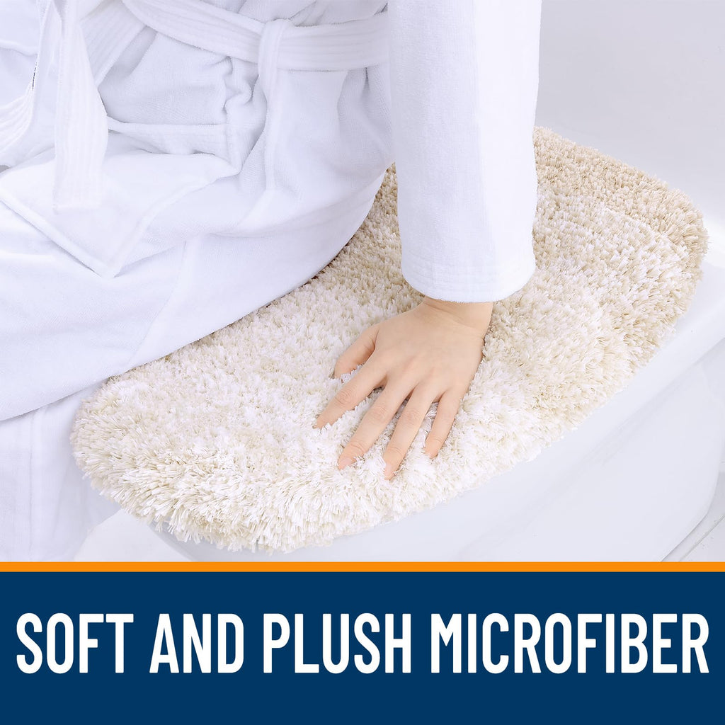 OLANLY Soft Microfiber Bathroom Toilet Lid Cover, Machine Washable Seat Covers, 17.5x15, Stays in Place Rubber Backing, Fits Most Round, Elongated and Oblong Lids, Accessories Decor, Gray