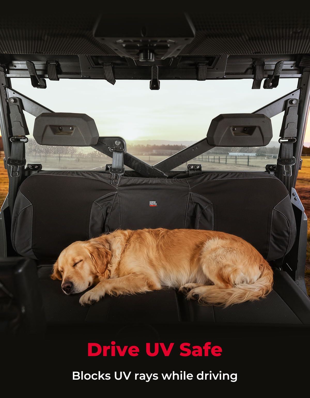 KEMIMOTO Hard Coated Rear Window, Pre-installed Back Windshield Compatible with Polaris Ranger XP 1000/Crew 2017-2026, Polaris Ranger 1000/Crew 2020-2026, Ranger XP 900/Crew 2013-2019