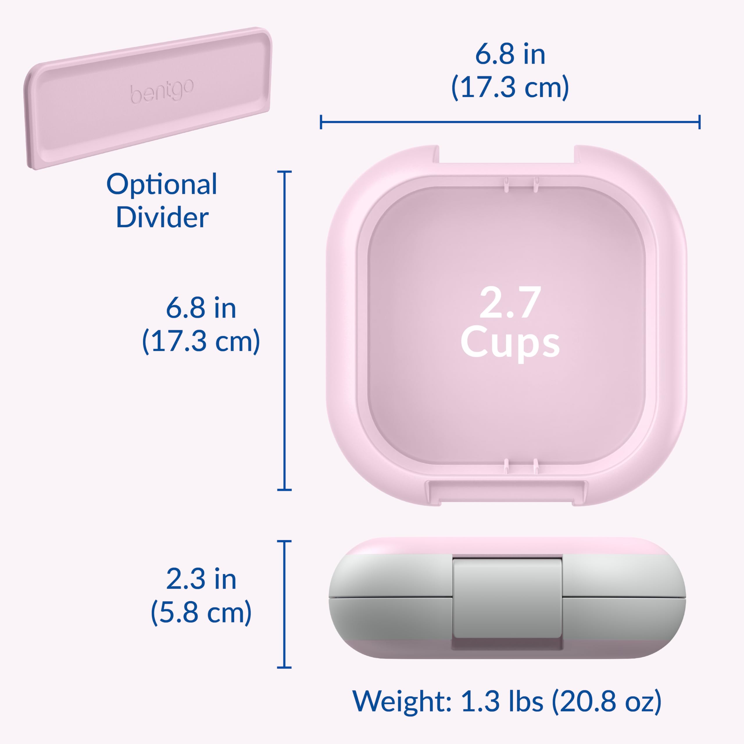 Bentgo Chill Mini Leak-Proof Lunch Box – Built-In Ice Pack Keeps Food Cold, 2.7-Cup Capacity for Snacks or a Sandwich, 3 or 4 Compartments, PFAS & BPA-Free, Ideal for Adults & Kids 3+ (Lilac Mist)