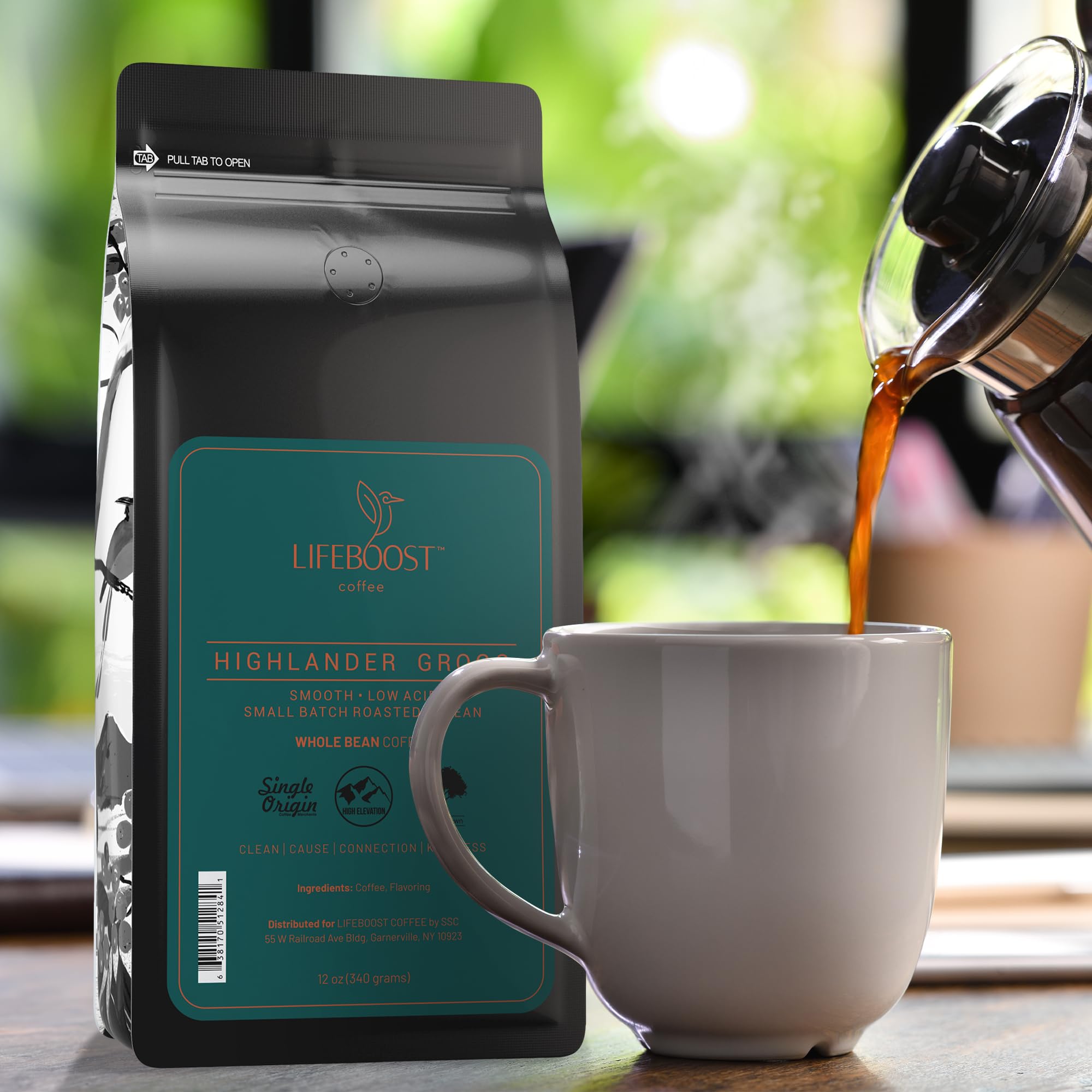 Lifeboost Whole Bean French Vanilla Coffee - Low Acid Single Origin Non-GMO Organic Coffee - Third Party Tested For Mycotoxins & Pesticides - 12 Ounces