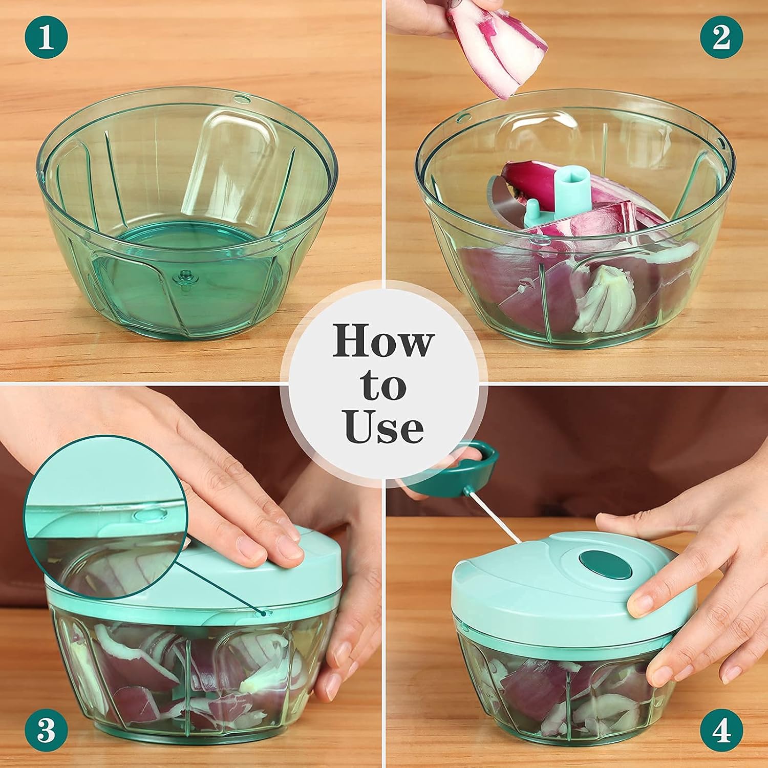 Cambom Manual Food Chopper and Bacon Grease Container(1.6L)