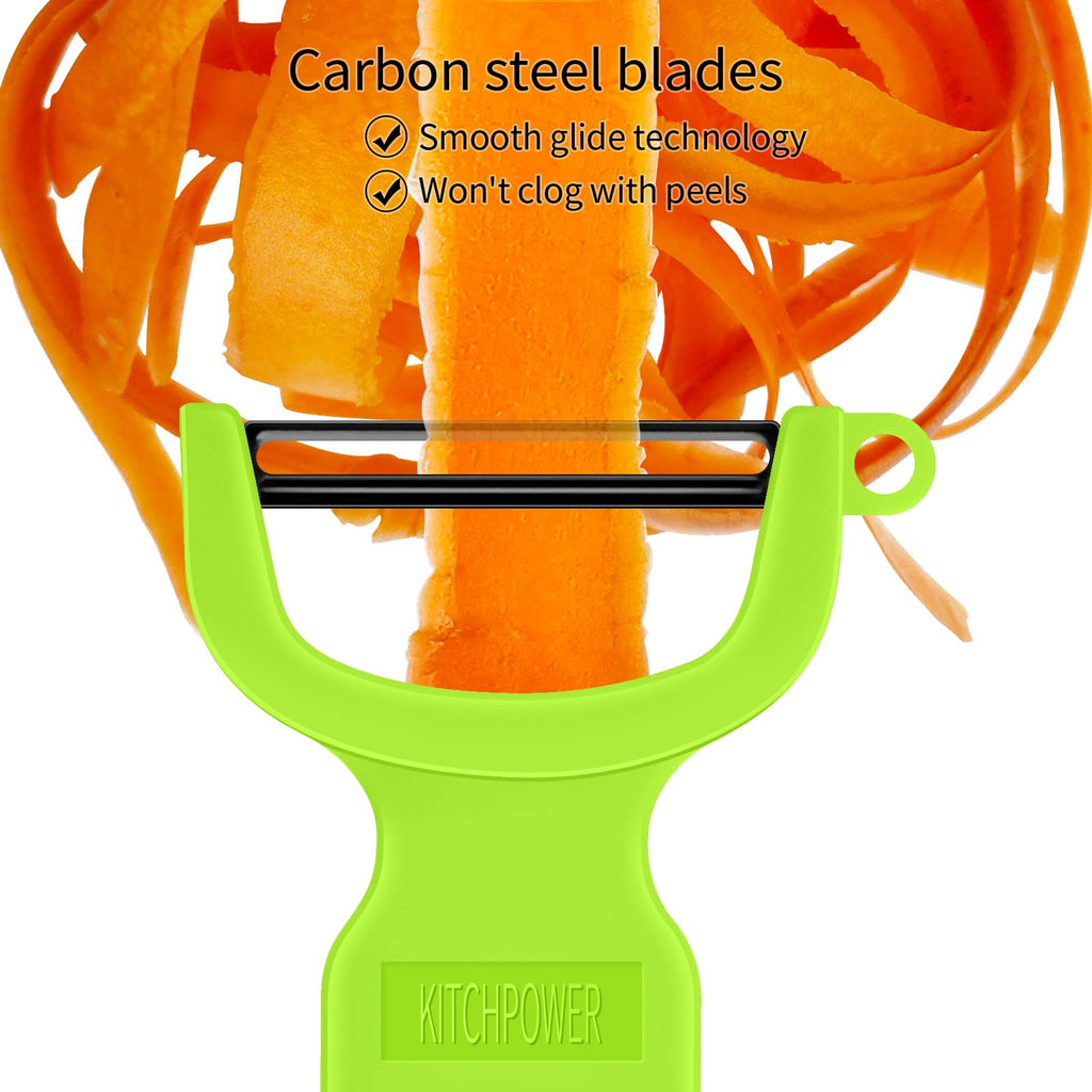 Original Vegetable Peeler Carbon Steel Blade 3-Pack Red/Green/Yellow