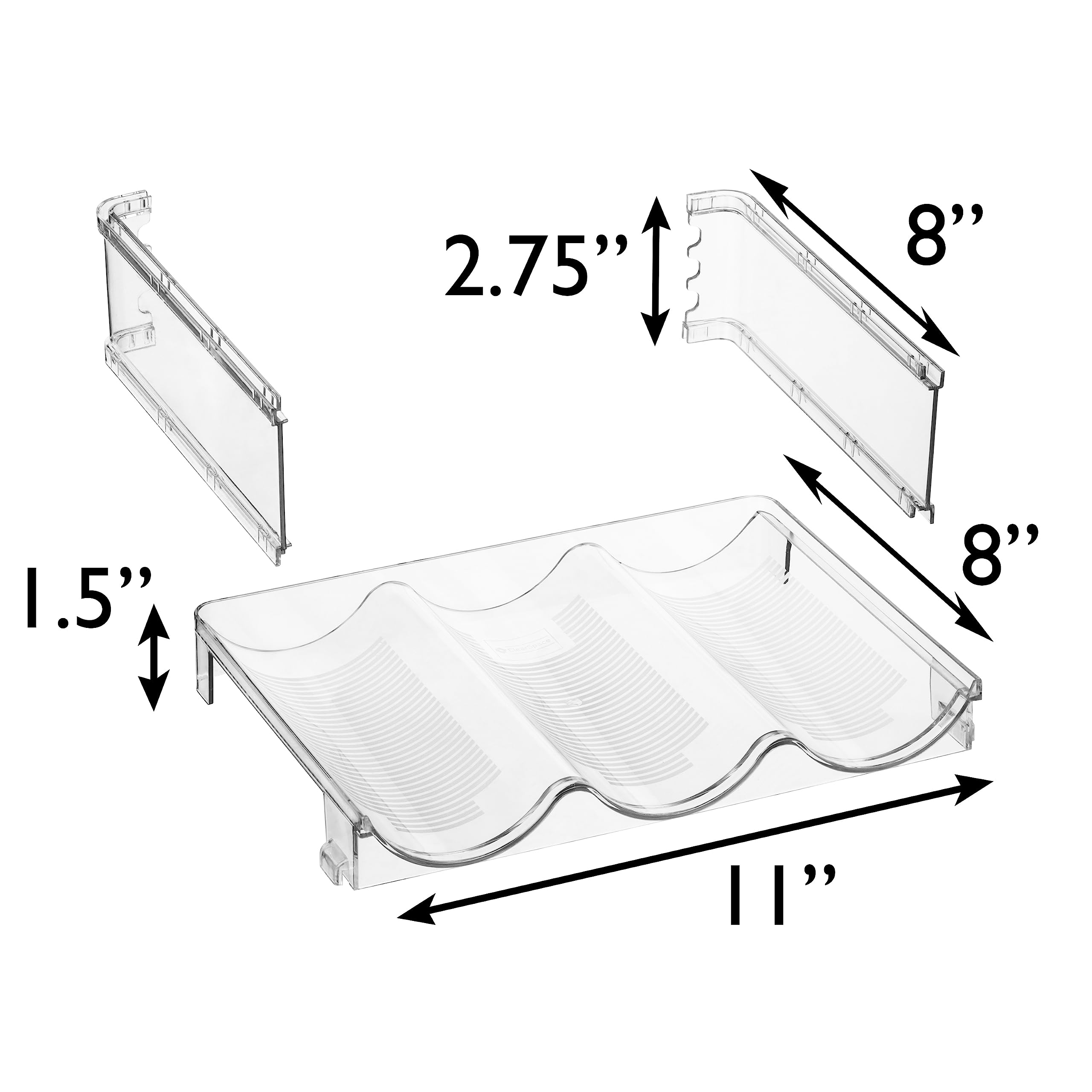 ClearSpace Water Bottle Organizer for Cabinet – Stackable Water Bottle Holder for Cabinet or Wine Rack for Home Organization Storage – Drink Organizer for Fridge, Kitchen Organization, 4 Pack