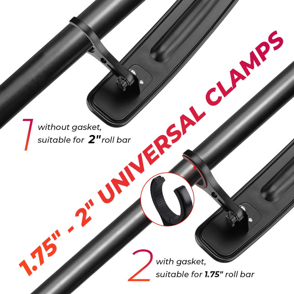 KEMIMOTO UTV Rearview Mirror, 15" UTV Race Convex Center Mirror with 3/4 1.75" or 2" Clamps Compatible with Polaris RZR PRO XP R, Pioneer,Can-Am Commander Maverick, 1000R 1000X