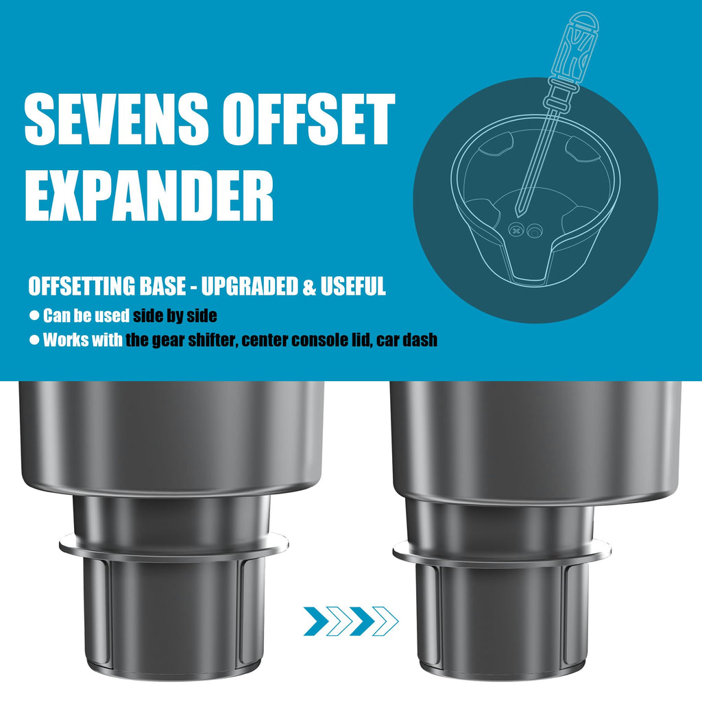 Upgraded Car Cup Holder Expander Adapter with Offset Adjustable Base, Compatible with Yeti 14/24/36/46oz Ramblers, Hydro Flasks 32/40oz, Other Large Bottles Mugs in 3.5"-4.0", 1 Pack