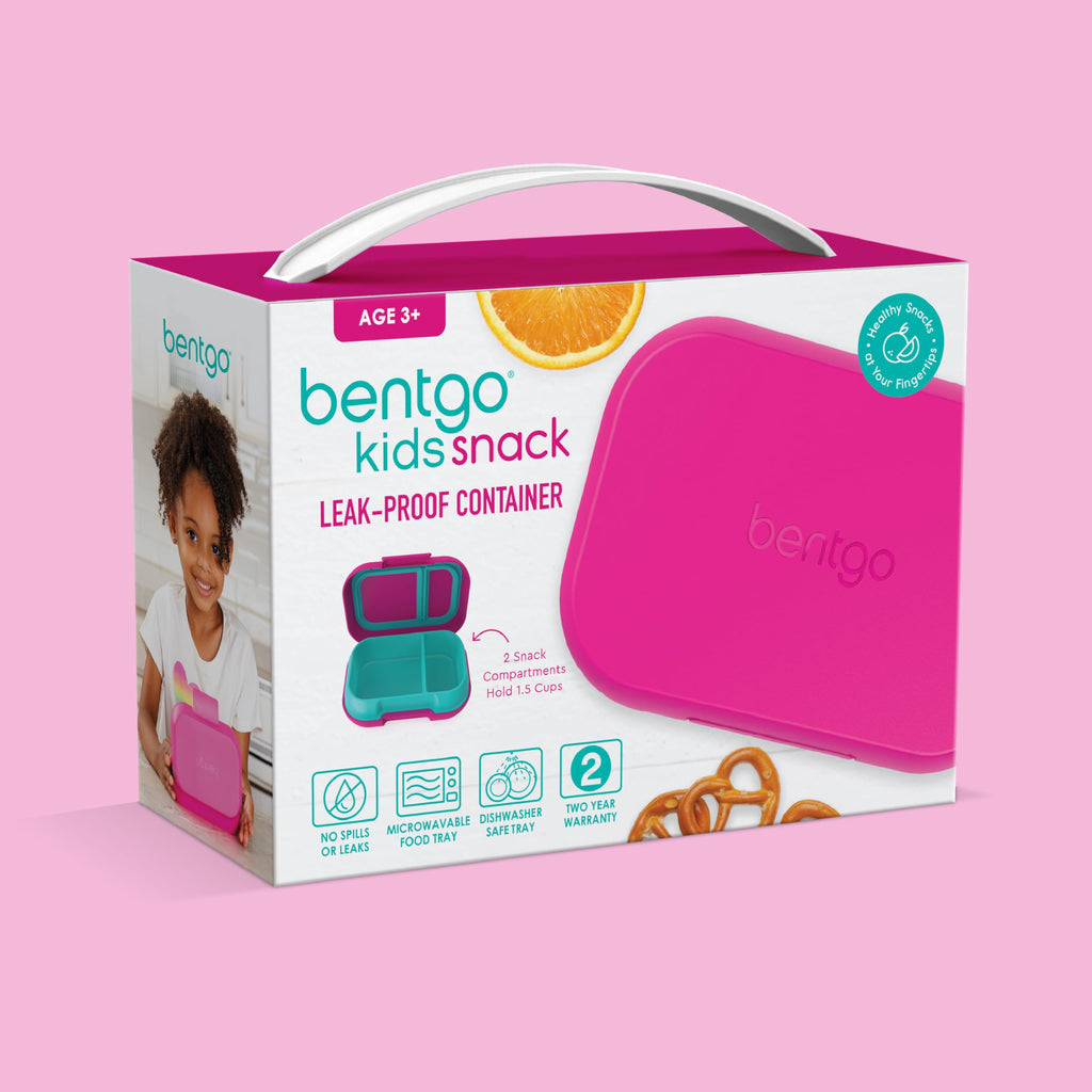 Bentgo Kids Snack - 2 Compartment Leak-Proof Bento Box Container for Snacks and Small Meals, Easy-Open Latch, Dishwasher Safe, BPA-Free for School, Daycare, & Sports - Ideal for Ages 3+ (Green/Navy)
