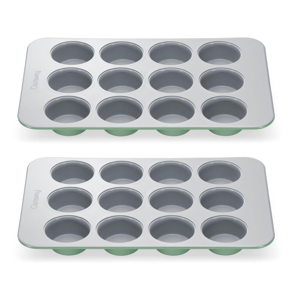 Caraway Non-Stick Ceramic 12-Cup Muffin Pan - Naturally Slick Ceramic Coating - Non-Toxic, PTFE & PFOA Free - Perfect for Cupcakes, Muffins, and More - Cream