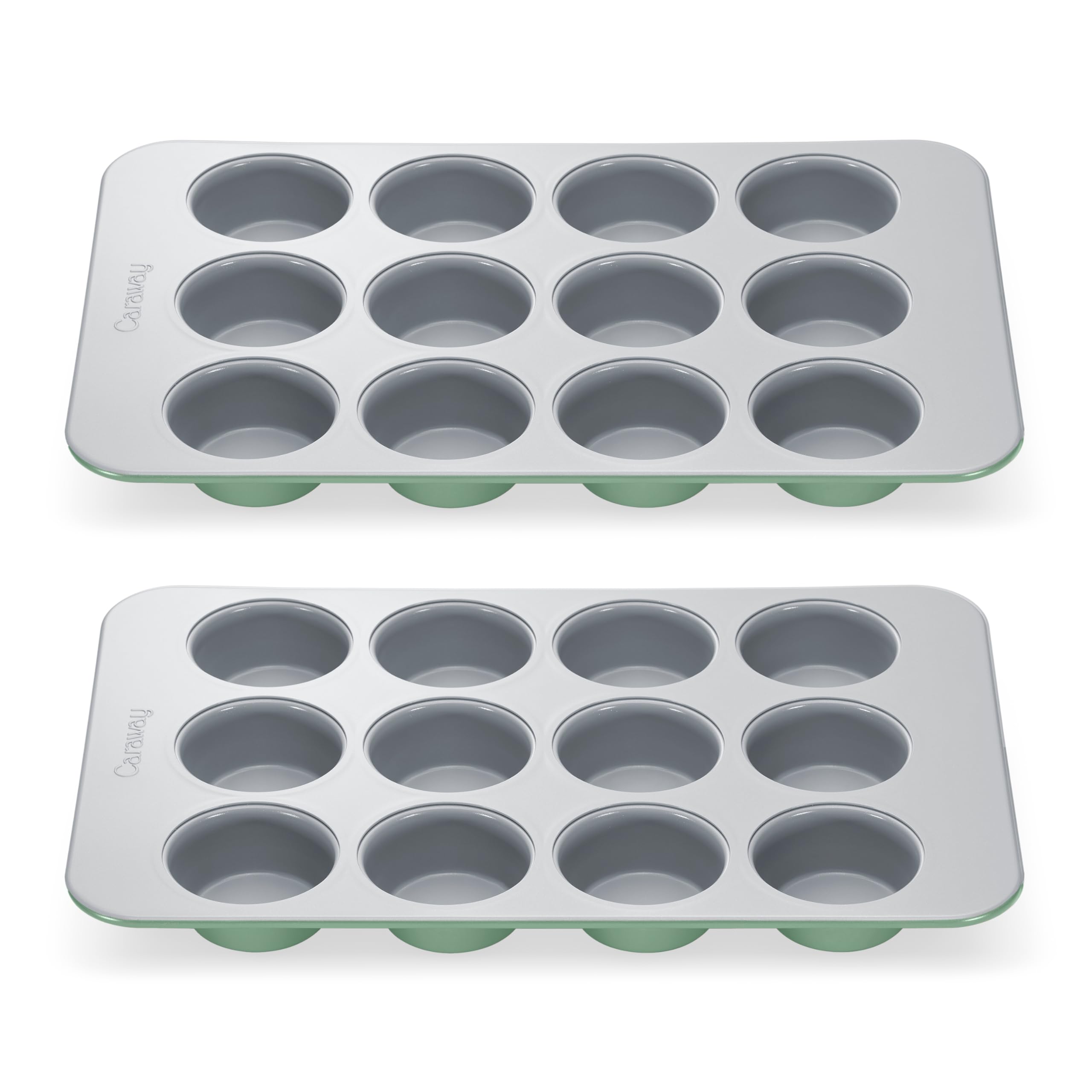Caraway Non-Stick Ceramic 12-Cup Muffin Pan - Naturally Slick Ceramic Coating - Non-Toxic, PTFE & PFOA Free - Perfect for Cupcakes, Muffins, and More - Cream