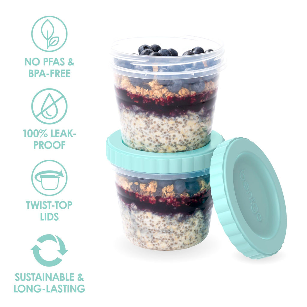 Bentgo Prep - 20 Piece 8 fl oz Leak-Proof Deli Containers with Lids, Food Storage for Meal Prep, Twist-Top, Reusable, PFAS & BPA-Free, Stackable, Microwave, Freezer, & Dishwasher Safe (Honeydew)