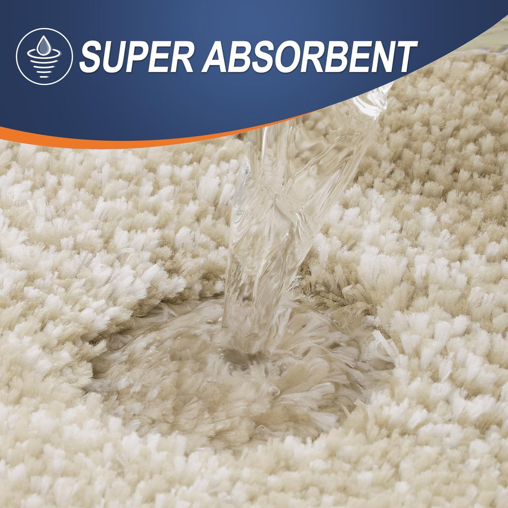 OLANLY Bathroom Rugs Sets 3 Piece, Soft Microfiber Absorbent Bath Mat, U-Shaped Contour Toilet Mat and Toilet Lid Cover, Quick Dry, Machine Washable, Toilet Cover and Rug Set for Bathroom, Grey