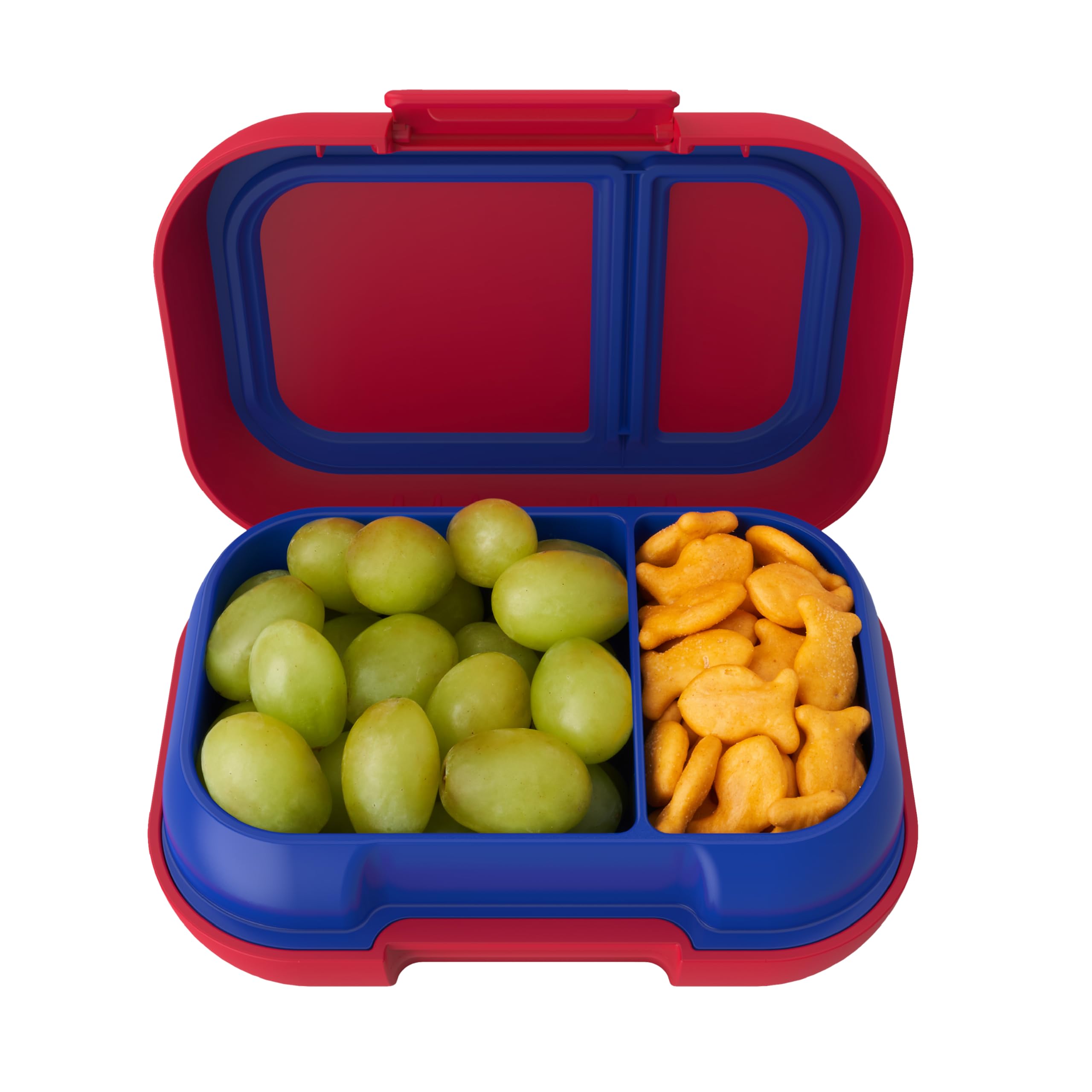 Bentgo Kids Snack - 2 Compartment Leak-Proof Bento Box Container for Snacks and Small Meals, Easy-Open Latch, Dishwasher Safe, BPA-Free for School, Daycare, & Sports - Ideal for Ages 3+ (Green/Navy)