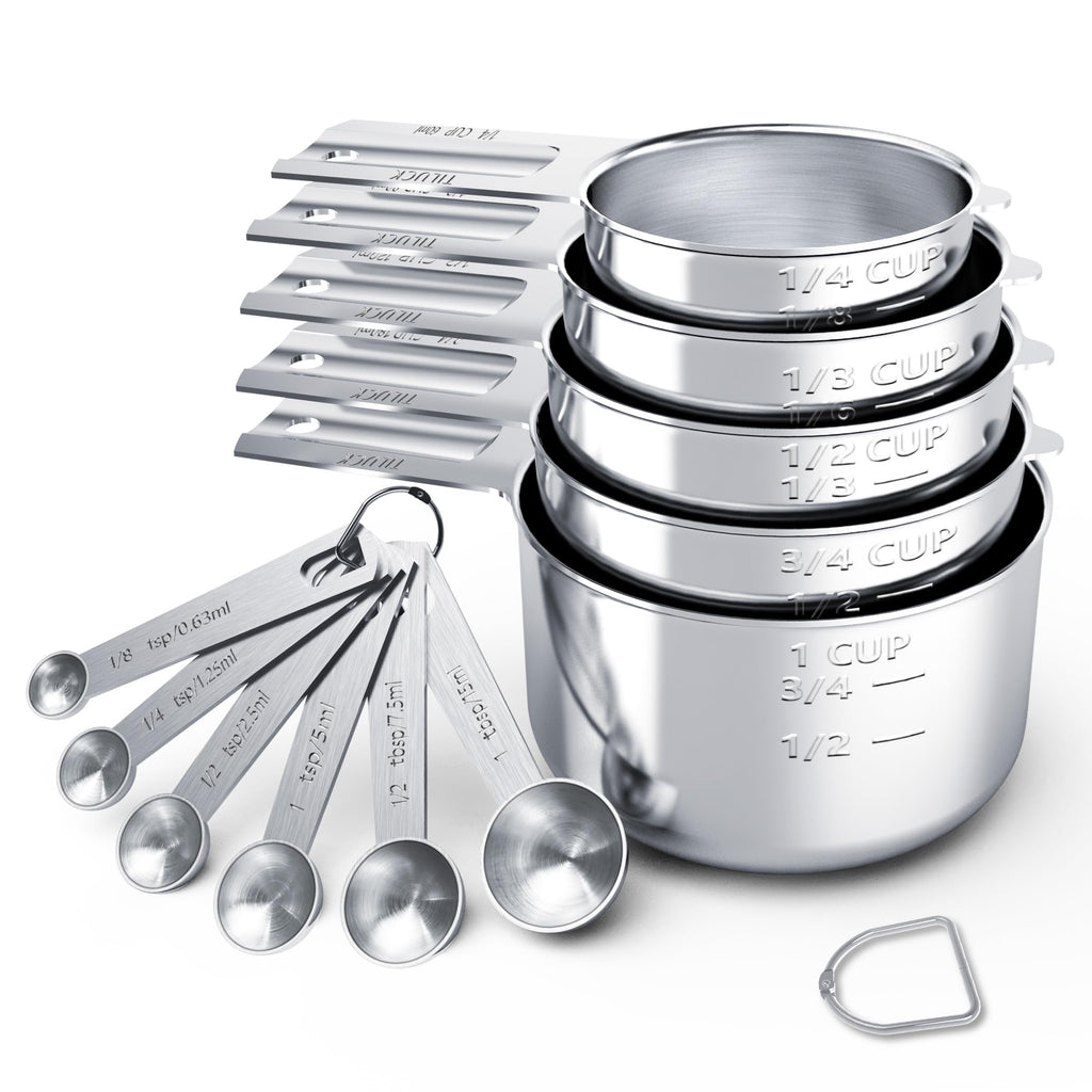 TILUCK Stainless Steel Measuring Cups & Spoons Set, Cups and Spoons,Kitchen Gadgets for Cooking & Baking (10)