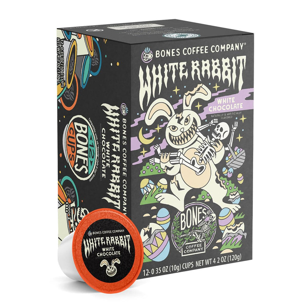 Bones Coffee Company Flavored Coffee Bones Cups Highland Grog Butterscotch Caramel | 12ct Single-Serve Coffee Pods Compatible with Keurig 1.0 & 2.0 Keurig Coffee Maker