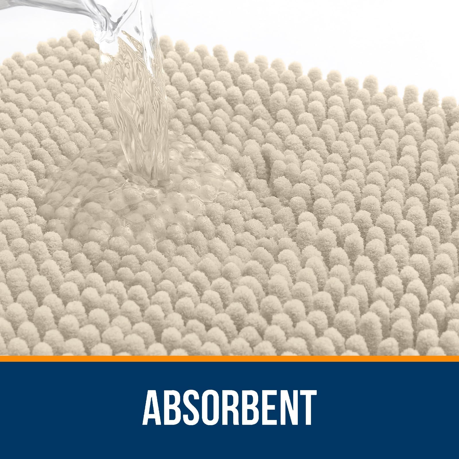 OLANLY Bathroom Rugs Sets 3 Piece, Soft Absorbent Chenille Bath Mats and U-Shaped Contour Toilet Rug, Quick Dry, Home Decor Accessories, Bath Mat Set for Bathroom (30"x20"+24"x16"+24"x20", Grey)