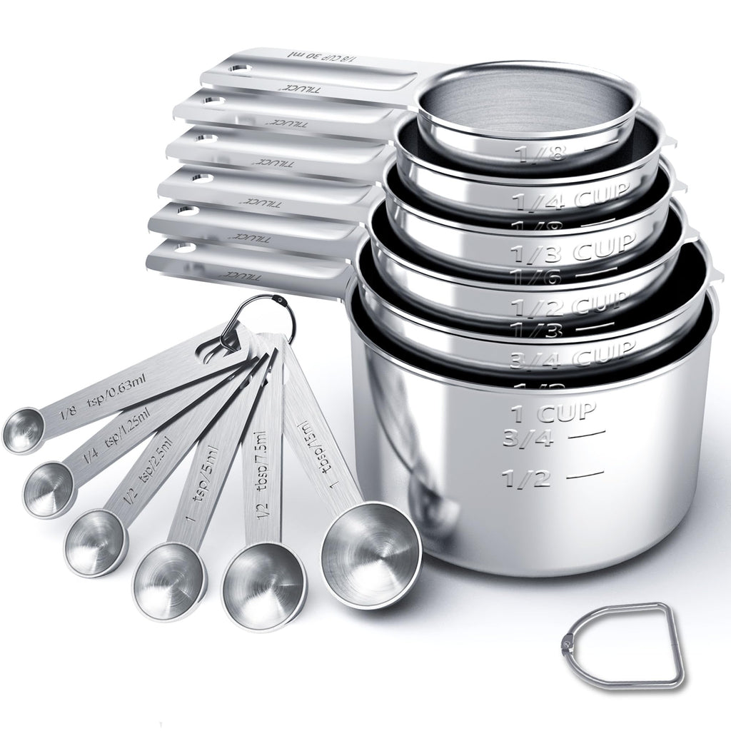 TILUCK Stainless Steel Measuring Cups & Spoons Set, Cups and Spoons,Kitchen Gadgets for Cooking & Baking (10)