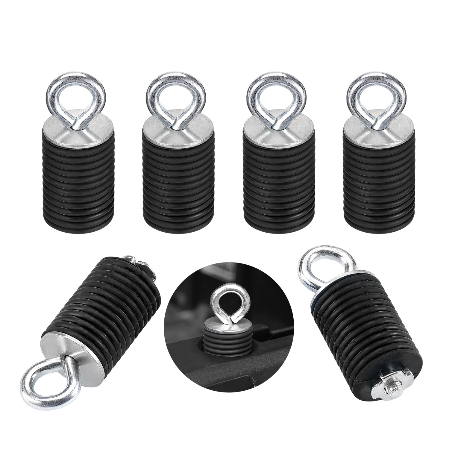 KEMIMOTO UTV Tie Down Anchor Compatible with Polaris Ranger 1000 XP 900 XP 800 700 500 570 General 1000 Lock Mount, Bed Anchors Accessories with 1-7/16" Hole (6 Pcs, Black)