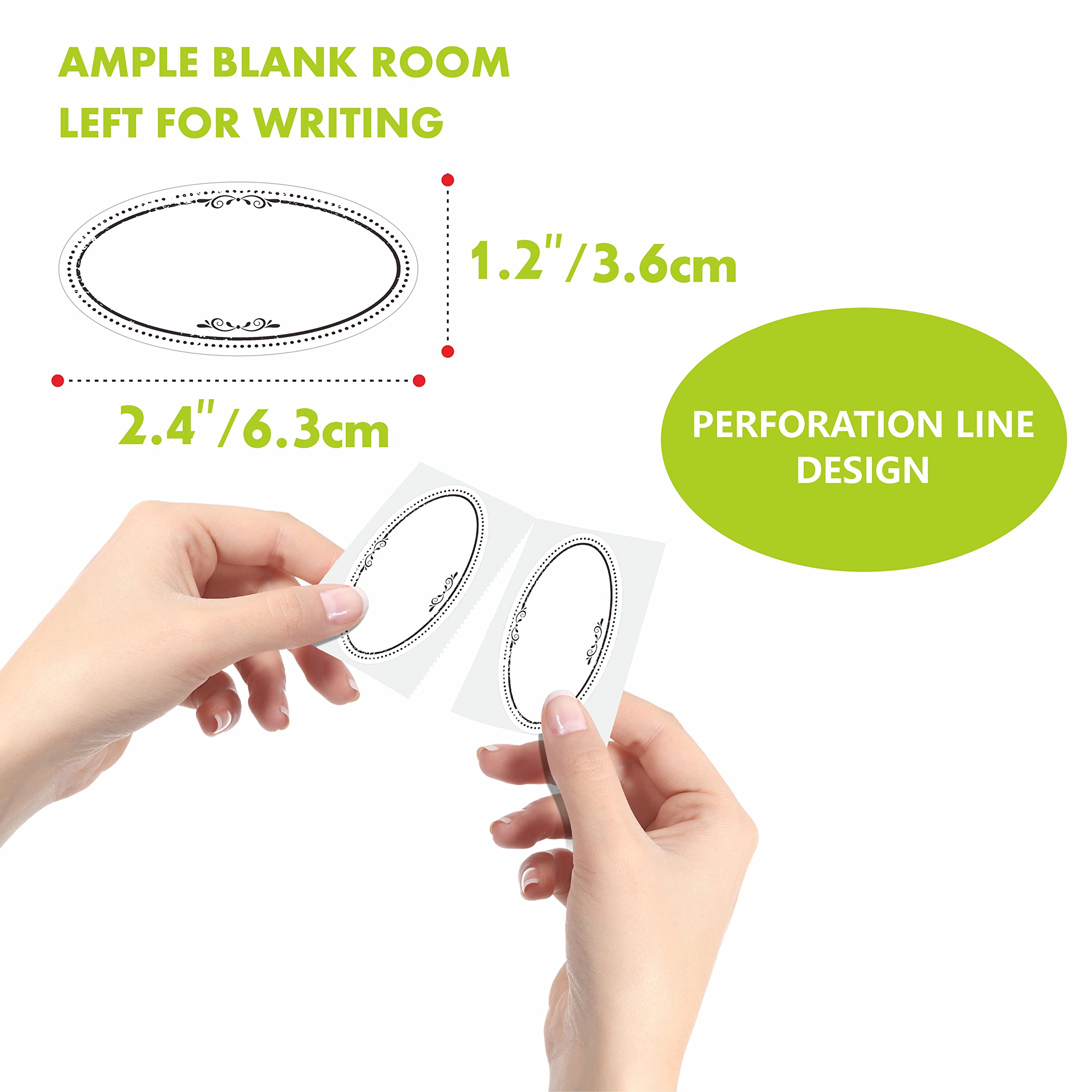 500 Removable Freezer Pantry Canning Labels Set Water Oil Resistant with Perforation Line for Food Containers Jars Kitchen Restaurant Storage Organization