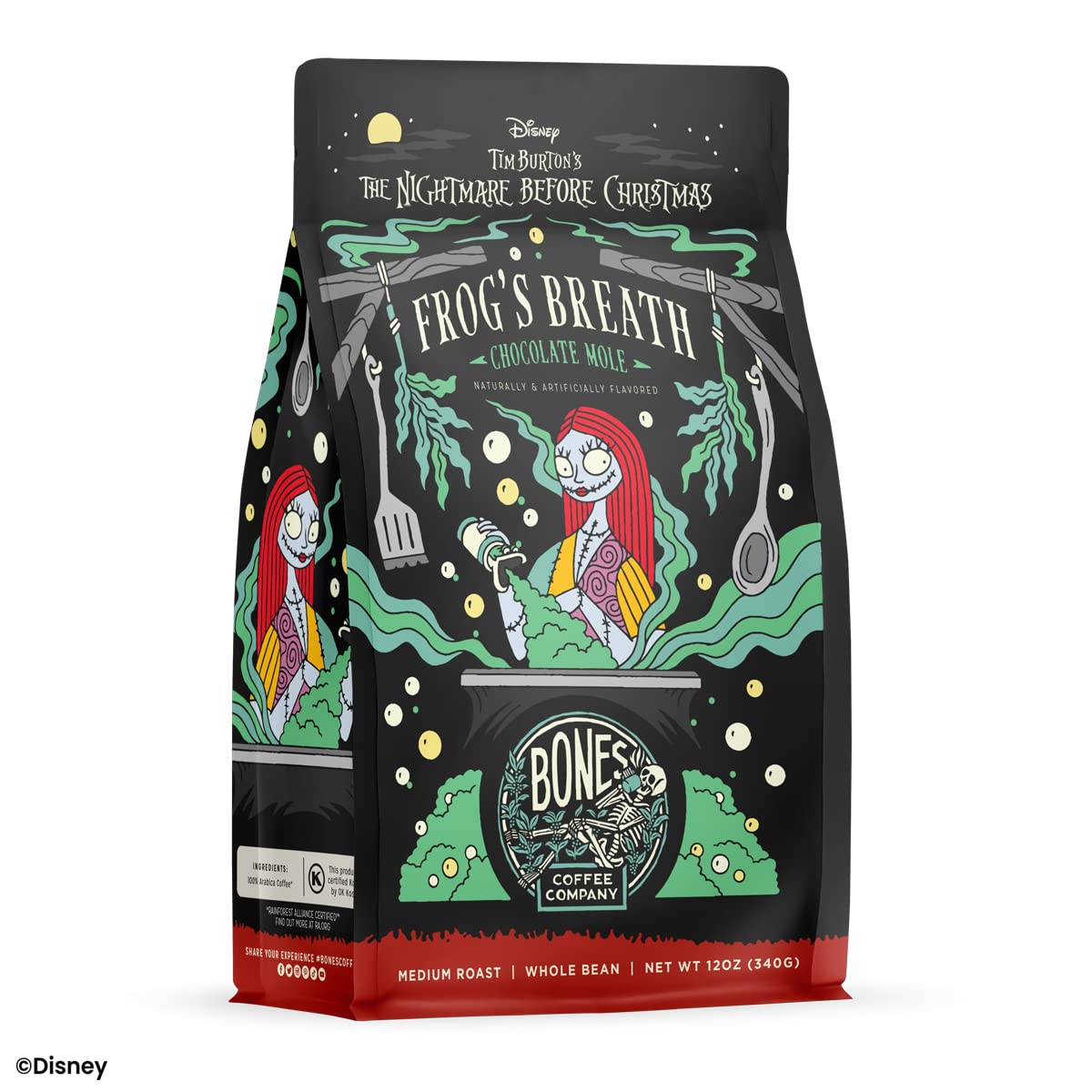 Bones Coffee Company Fallout Rocky Route 66, Rocky Road Flavored Coffee, Medium Roast Low Acid Arabica Beans Compatible with Auto drip and French Press Coffee Maker, 12 Oz Ground