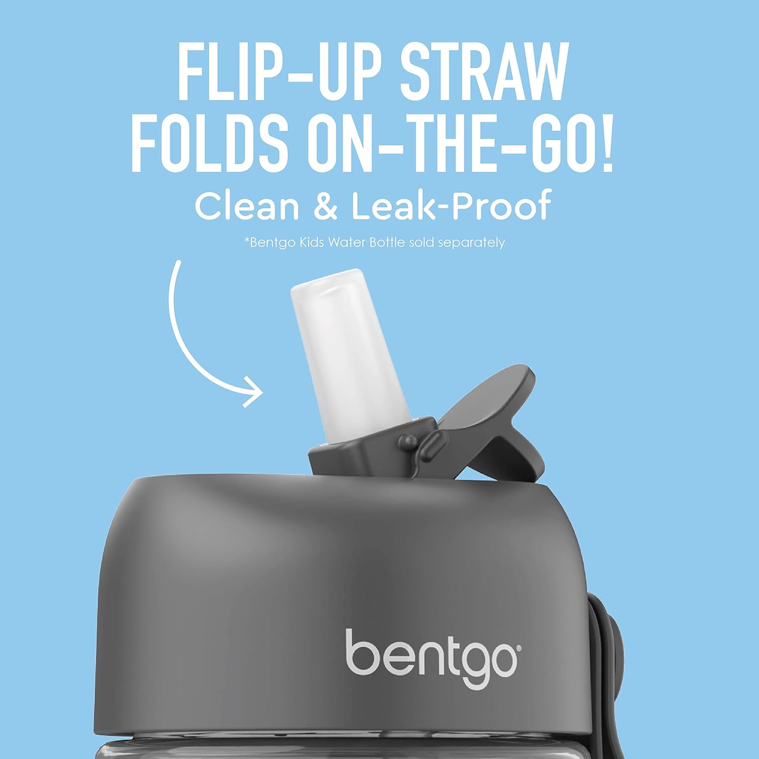 Bentgo® Kids Water Bottle Replacement Straws - 2-Pack of Reusable, Leak-Proof, BPA-Free, Safe-Sip Straws & Valves for Bentgo Water Bottles (BGKDWB, BGKDSTBL)