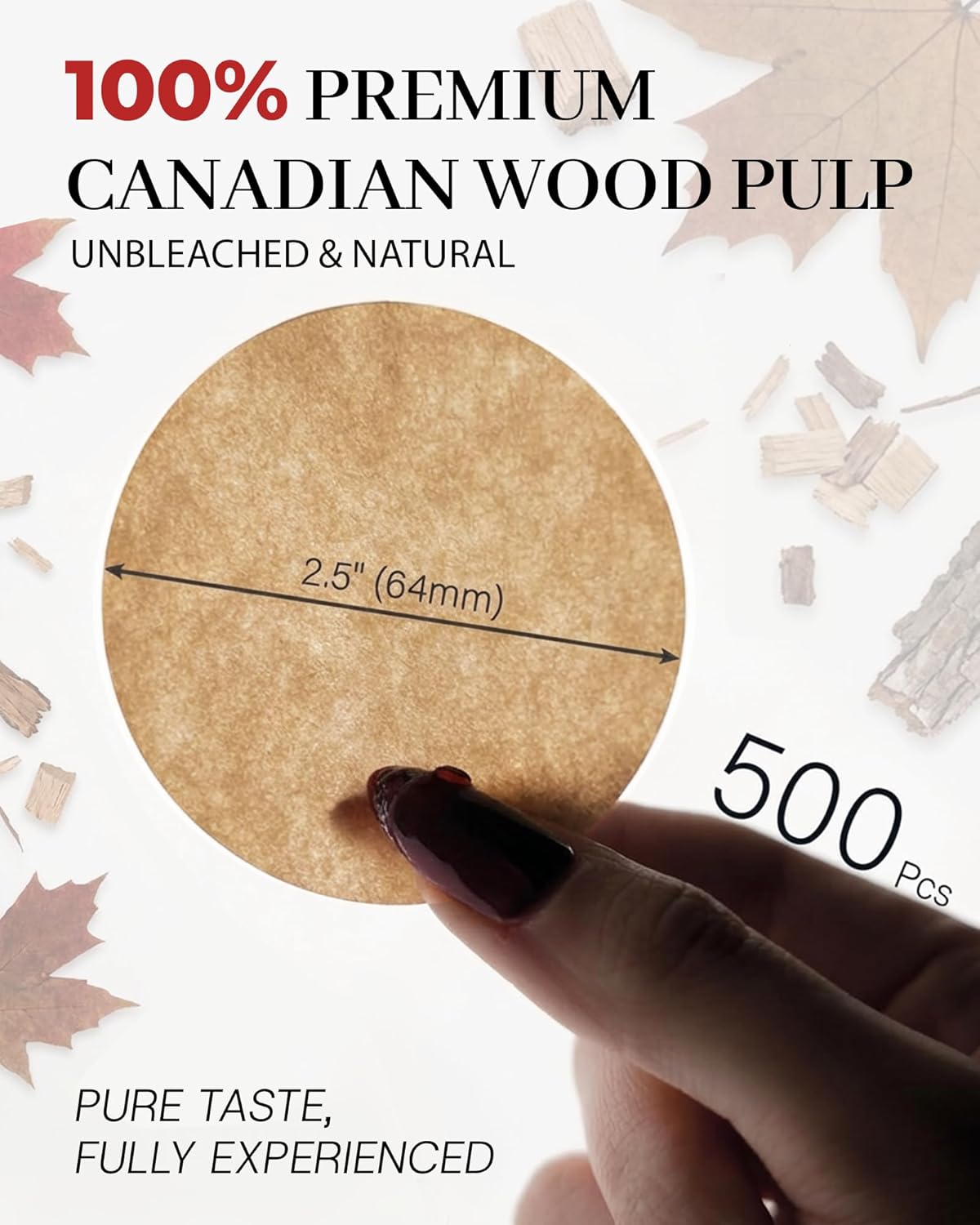 500-Count Unbleached Coffee Filters - Round Disposable Coffee Filter Papers Compatible with Aeropress Coffee Makers for Brewing Tea and Coffee