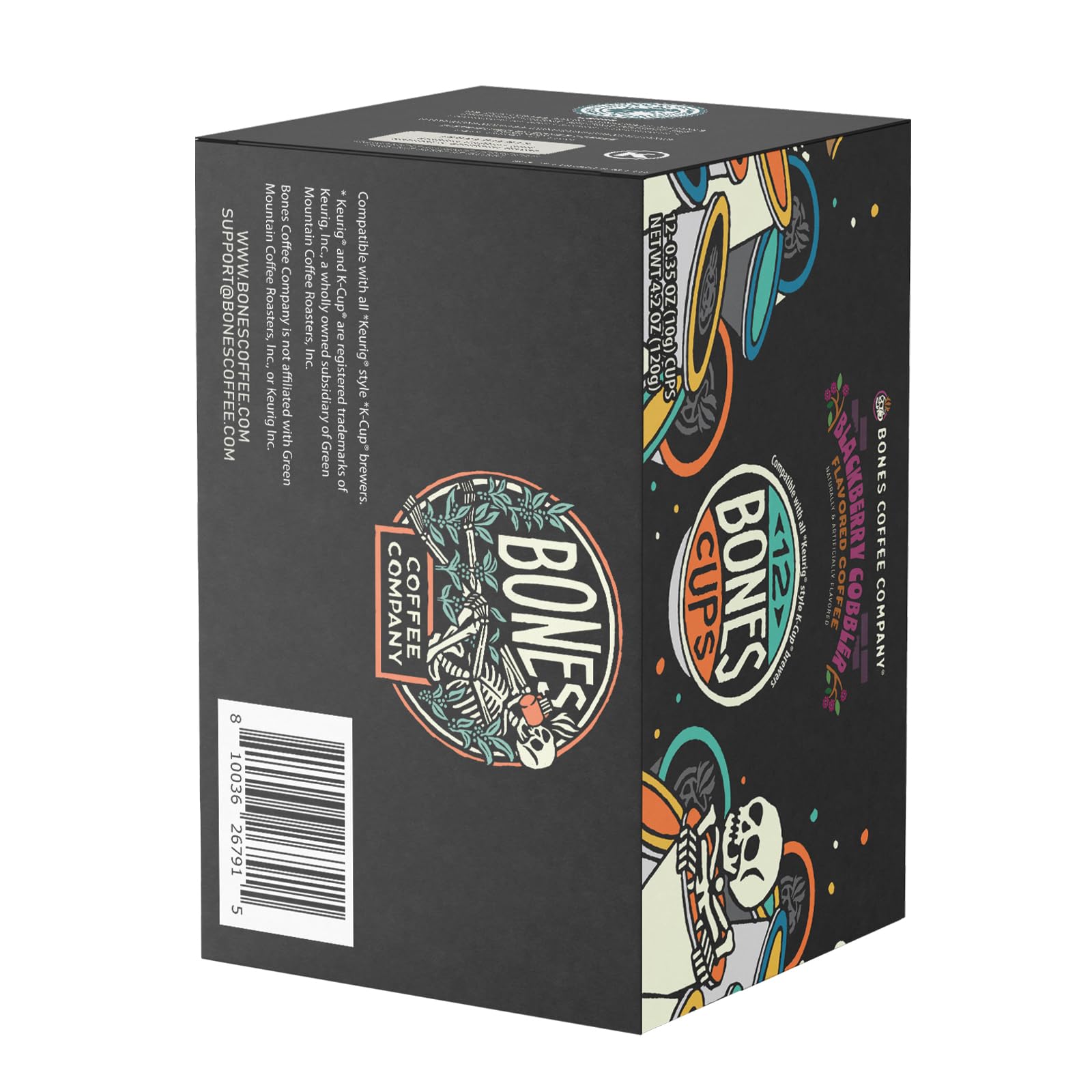 Bones Coffee Company Flavored Coffee Bones Cups Highland Grog Butterscotch Caramel | 12ct Single-Serve Coffee Pods Compatible with Keurig 1.0 & 2.0 Keurig Coffee Maker