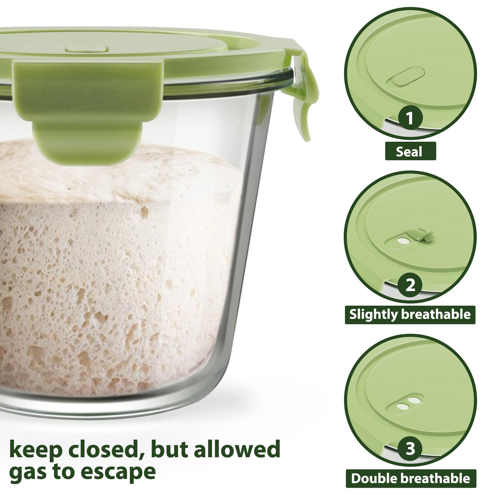 16oz Glass Meal Prep Containers, Airtight 2 Cup Glass Storage Containers with Lids, Heat-Resistant BPA-Free Borosilicate Glass Soup Container for Leftover, Microwave, Dishwasher&Freezer Safe (4 Packs)