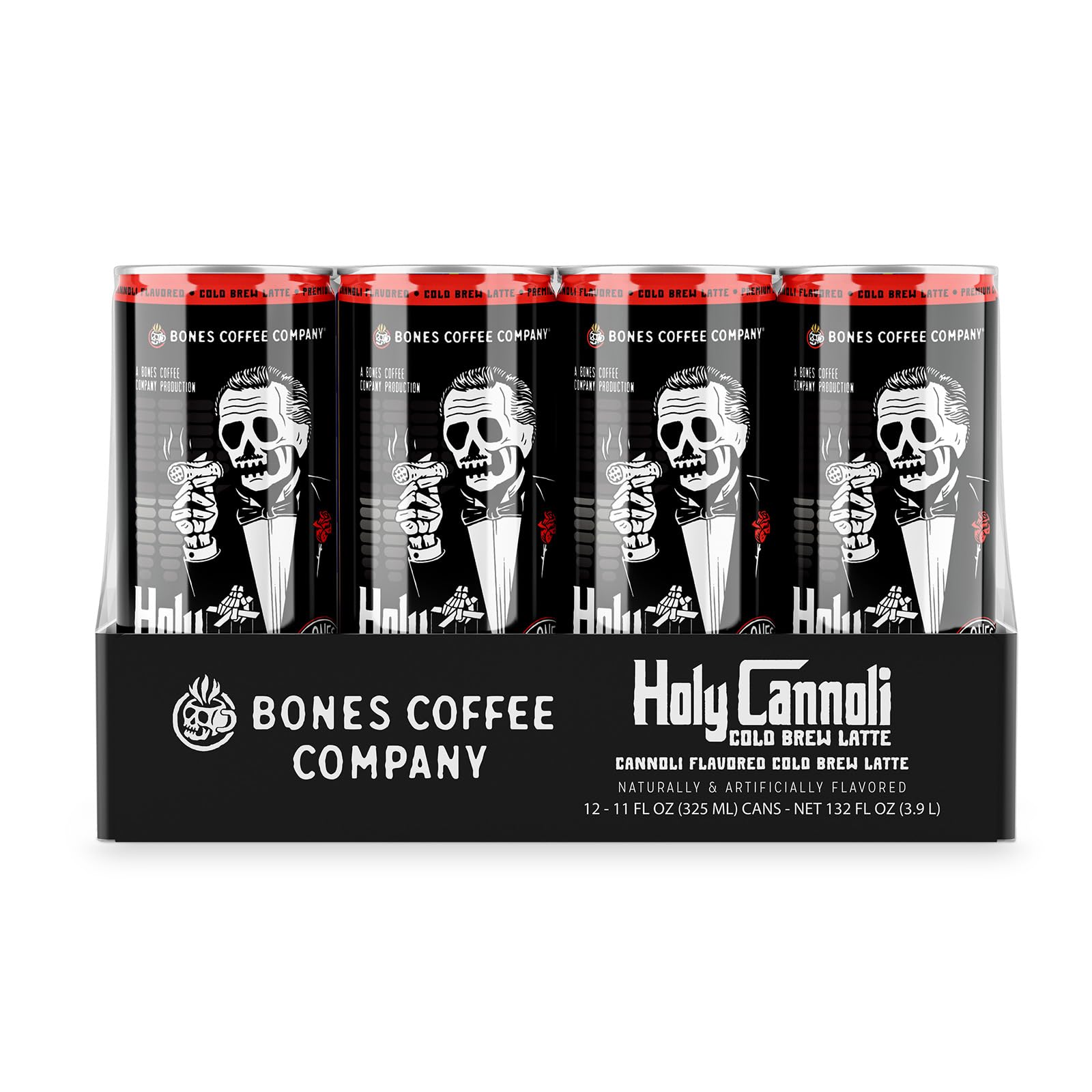 Bones Coffee Company S'mores Iced Coffee Latte - S'mores Flavored Canned Coffee Drink - 12 Pack Cans - 11 Oz Each