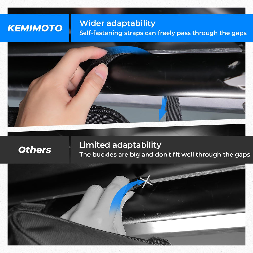 KEMIMOTO UTV Roll Bar Triangle Storage Bag, 2 Packs Water Resistant Universal Roof/Door/Side Armrest Bag Compatible with Most UTV, Road and Mountain Bikes