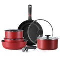 CAROTE 17pcs Pots and Pans Set, Nonstick Cookware Set Detachable Handle, Induction Kitchen Cookware Sets Non Stick with Removable Handle, RV Cookware Set, Oven Safe