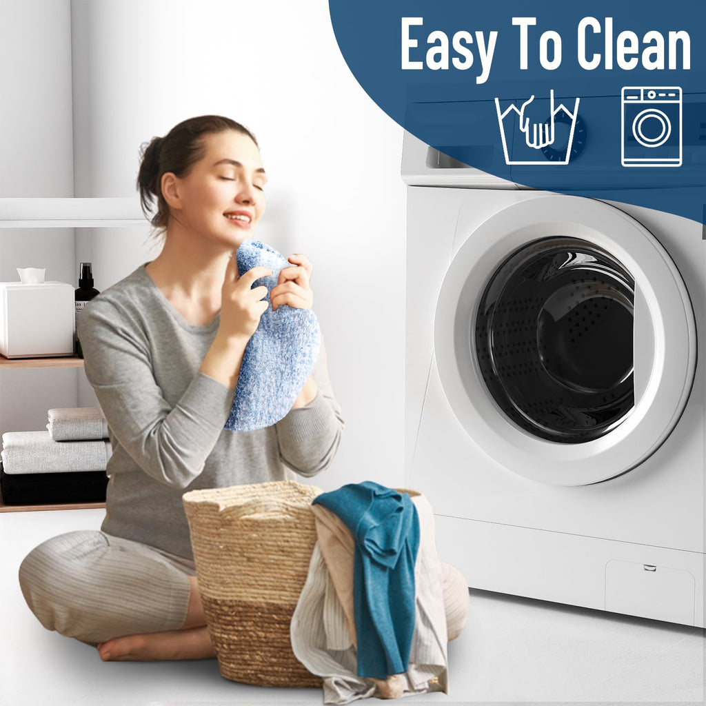 OLANLY Soft Microfiber Bathroom Toilet Lid Cover, Machine Washable Seat Covers, 17.5x15, Stays in Place Rubber Backing, Fits Most Round, Elongated and Oblong Lids, Accessories Decor, Gray