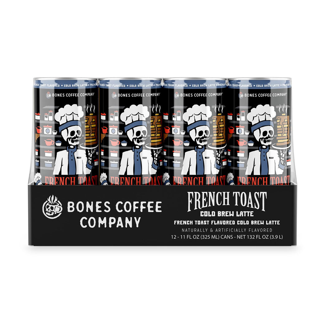Bones Coffee Company S'mores Iced Coffee Latte - S'mores Flavored Canned Coffee Drink - 12 Pack Cans - 11 Oz Each