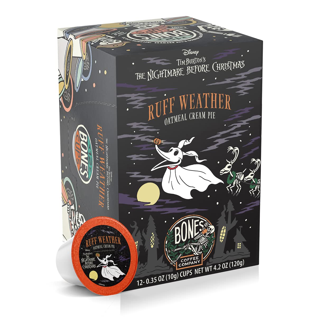Bones Coffee Company Flavored Coffee Bones Cups Highland Grog Butterscotch Caramel | 12ct Single-Serve Coffee Pods Compatible with Keurig 1.0 & 2.0 Keurig Coffee Maker