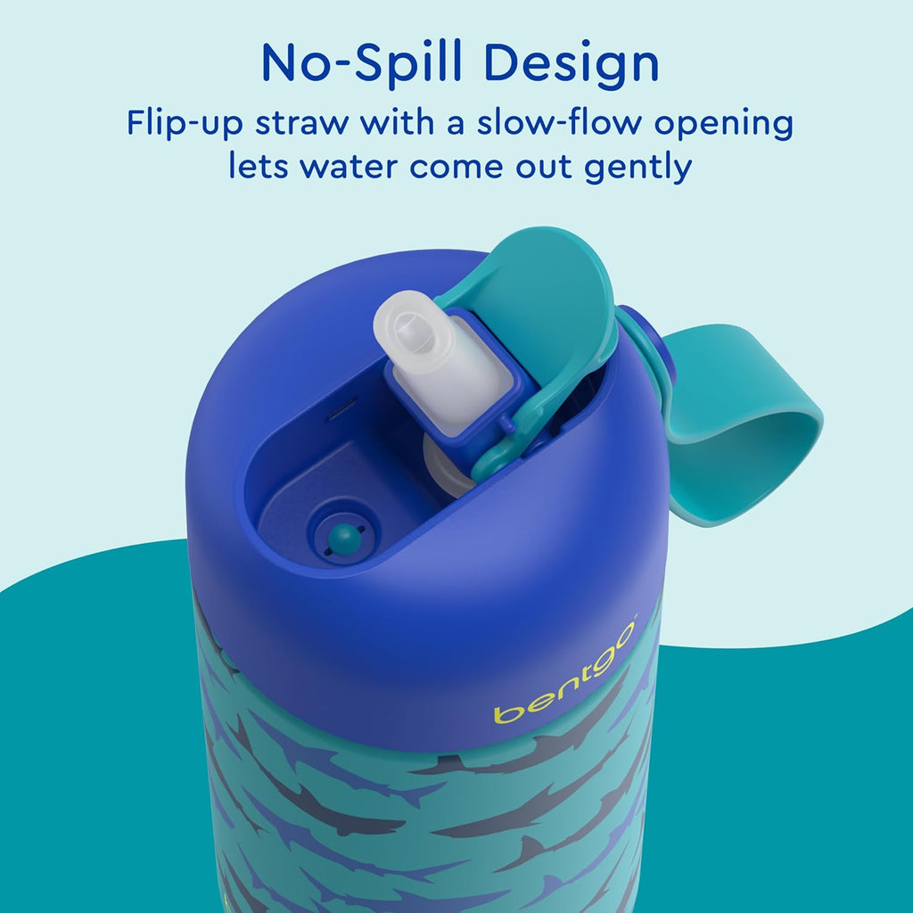 Bentgo 2-in-1 Backpack & Insulated Lunch Bag Set With Stainless Steel Water Bottle (Sharks)