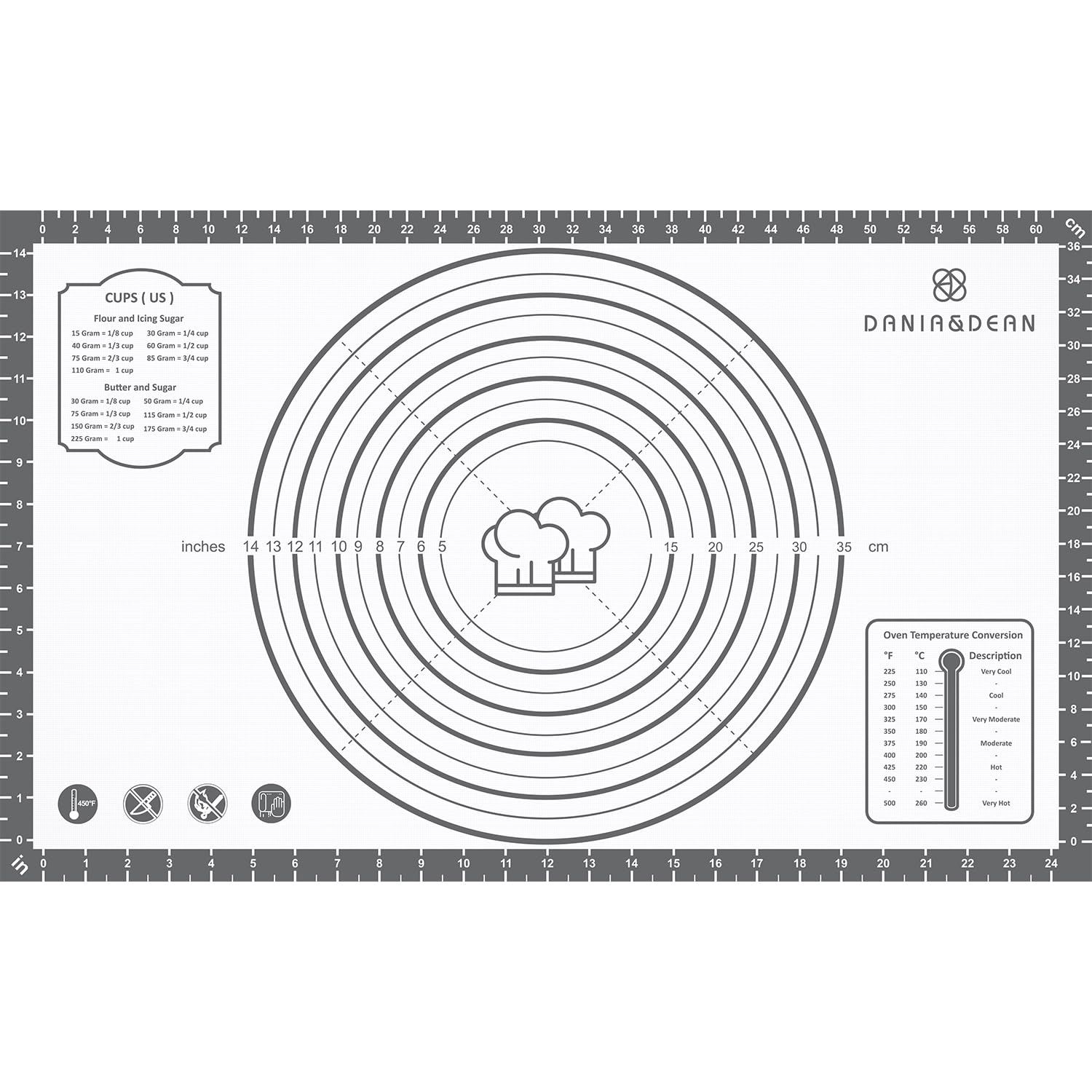 26x16 Inch Extra Thick Silicone Baking Mat with Measurements, Non-slip and Reusable - For Cookies, Bread, Pastry