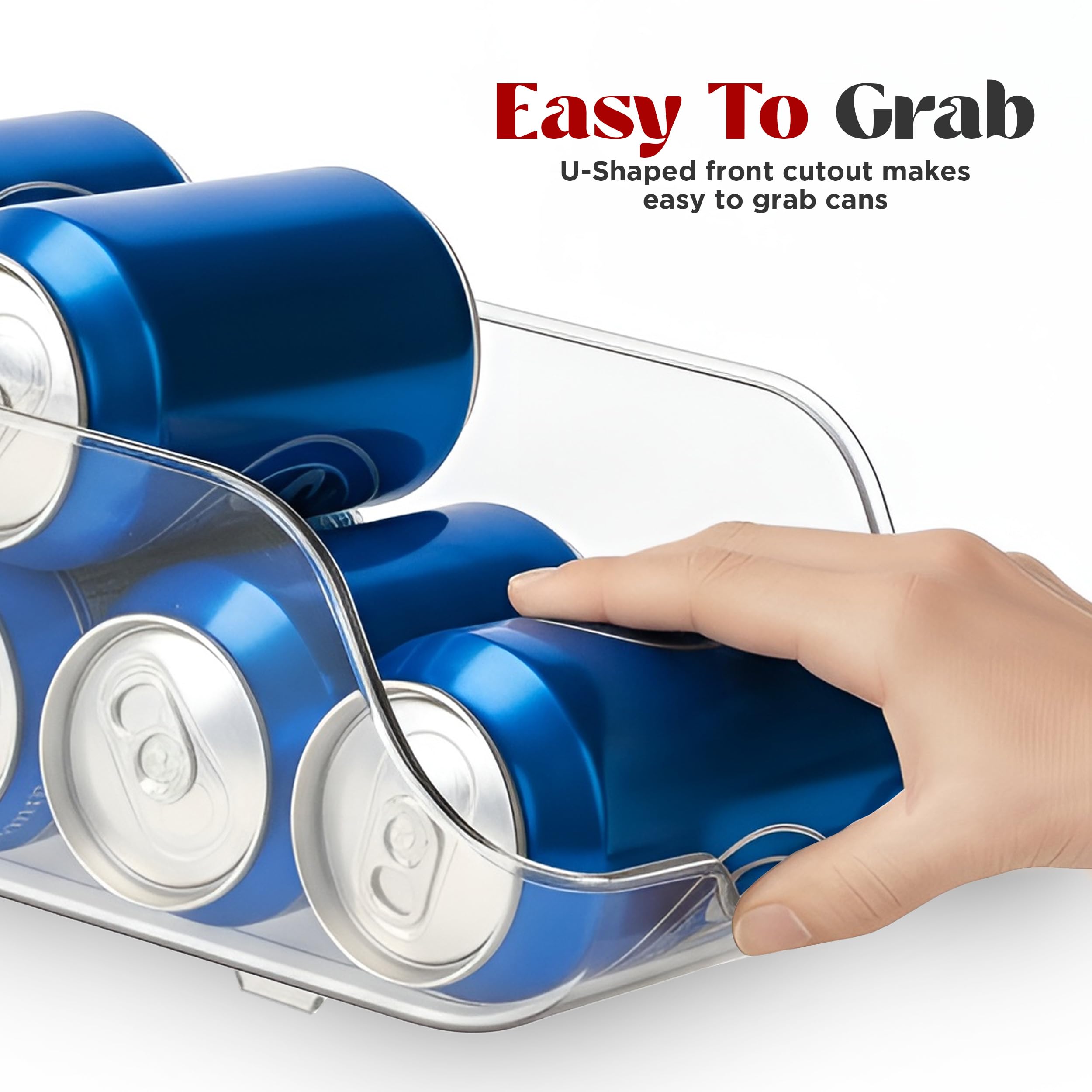 Utopia Kitchen Soda Can Organizer and Dispenser for Refrigerator/Pantry - Durable Can Storage Organizer Fridge & Kitchen Organization - (Clear, Set of 2)