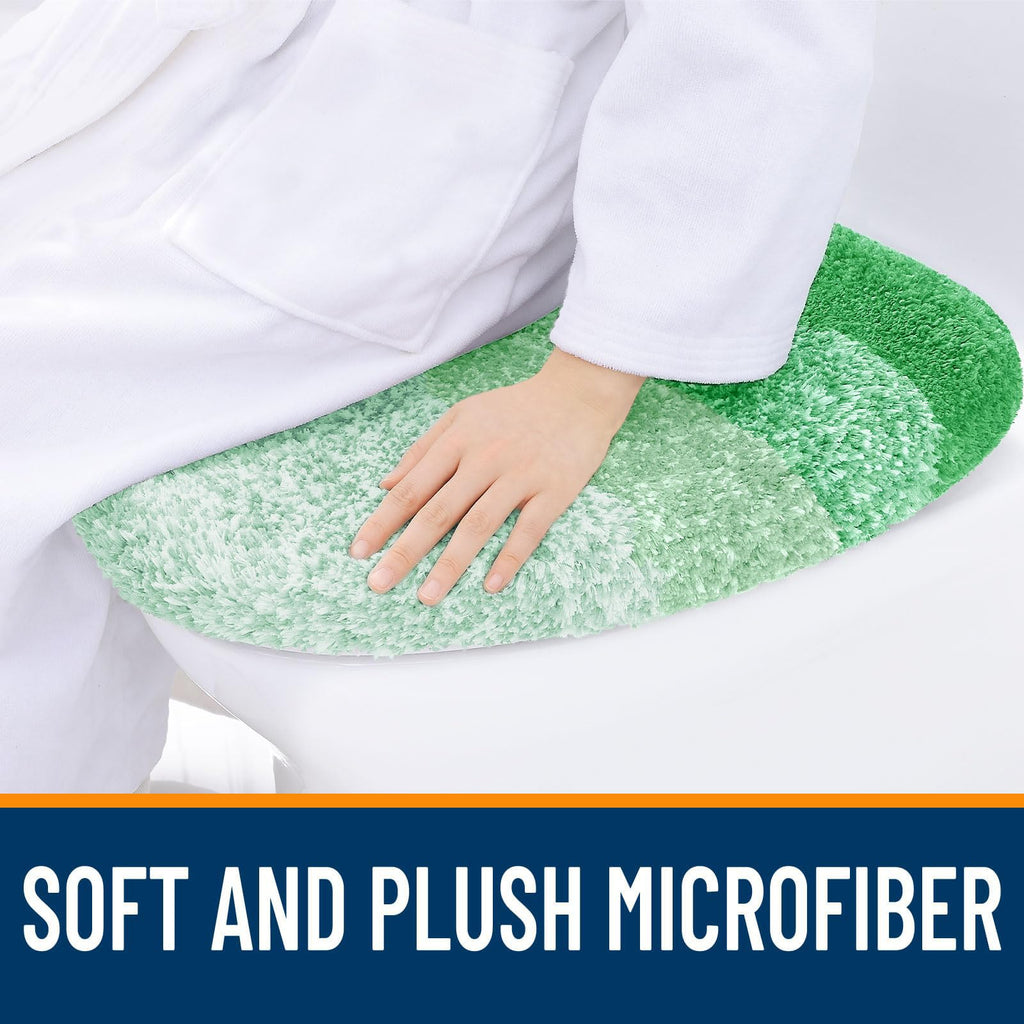 OLANLY Soft Microfiber Bathroom Toilet Lid Cover, Machine Washable Seat Covers, 17.5x15, Stays in Place Rubber Backing, Fits Most Round, Elongated and Oblong Lids, Accessories Decor, Gray