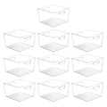 Vtopmart 4 Pack Extra Large Clear Plastic Storage Bins,11x11 Cube Acrylic Organizer Square Containers with Handle for Pantry,Closet,LaundryRoom,Kitchen,Bathroom,UnderSink Organization
