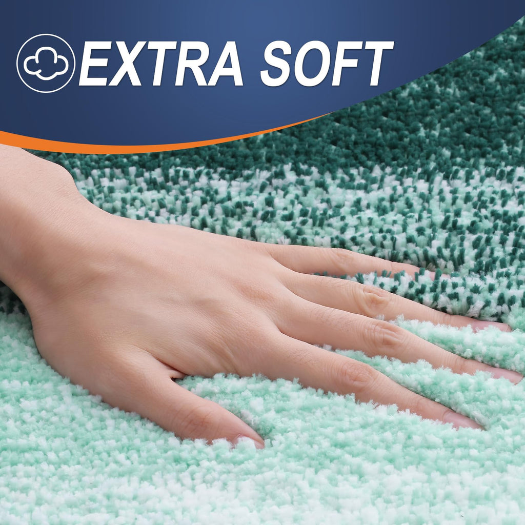 OLANLY Bathroom Rugs Sets 3 Piece, Soft Absorbent Microfiber Bath Mats and U-Shaped Contour Toilet Rug, Machine Wash Dry, Plush Shaggy Bath Mat Set for Bathroom (30"x20"+24"x16"+24"x20", Grey)