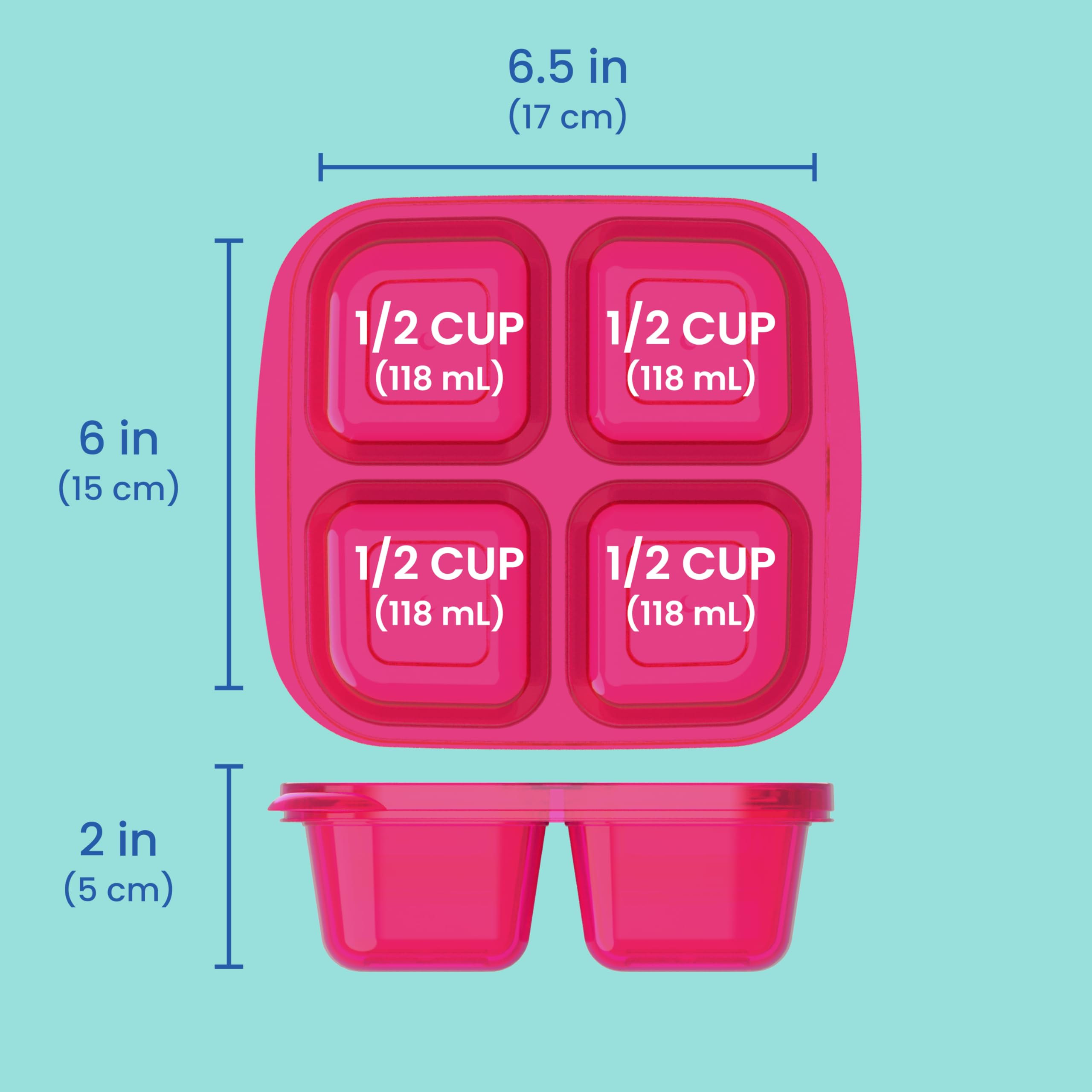 Bentgo Easyboxes 4-Compartment Snack Containers - 8-Piece Set with 4 Trays & 4 Custom-Fit Lids to Seal in Freshness - Reusable Food Storage & Meal Prep Bento BPA-Free Containers (Classic)