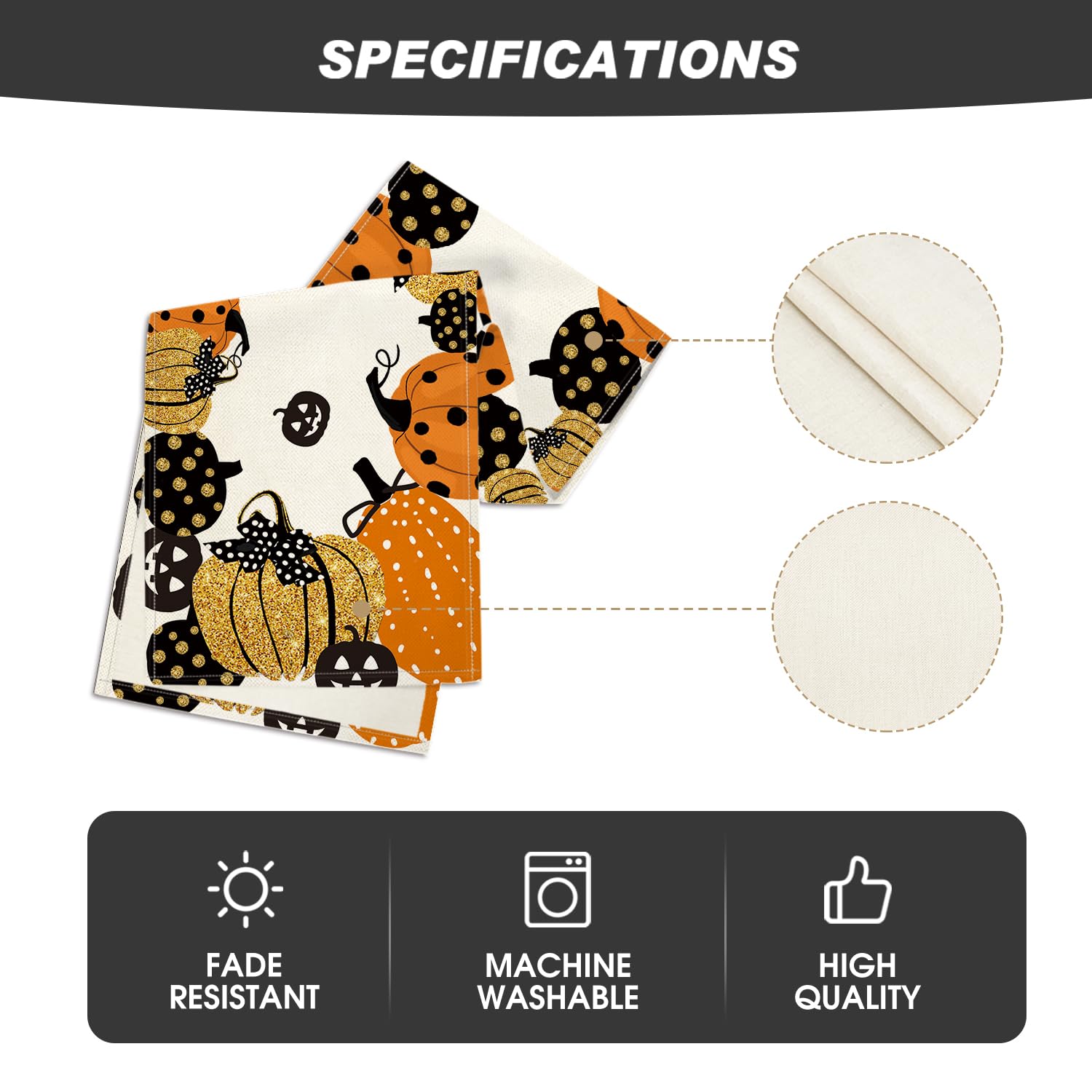Artoid Mode Halloween Jack-O-Lantern Pumpkin Table Runner, Holiday Kitchen Dining Table Decoration for Indoor Outdoor Home Party Decor 13 x 72 Inch