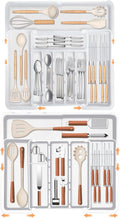 Homecor Silverware Organizer + Utensil Drawer Organizer for Kitchen White