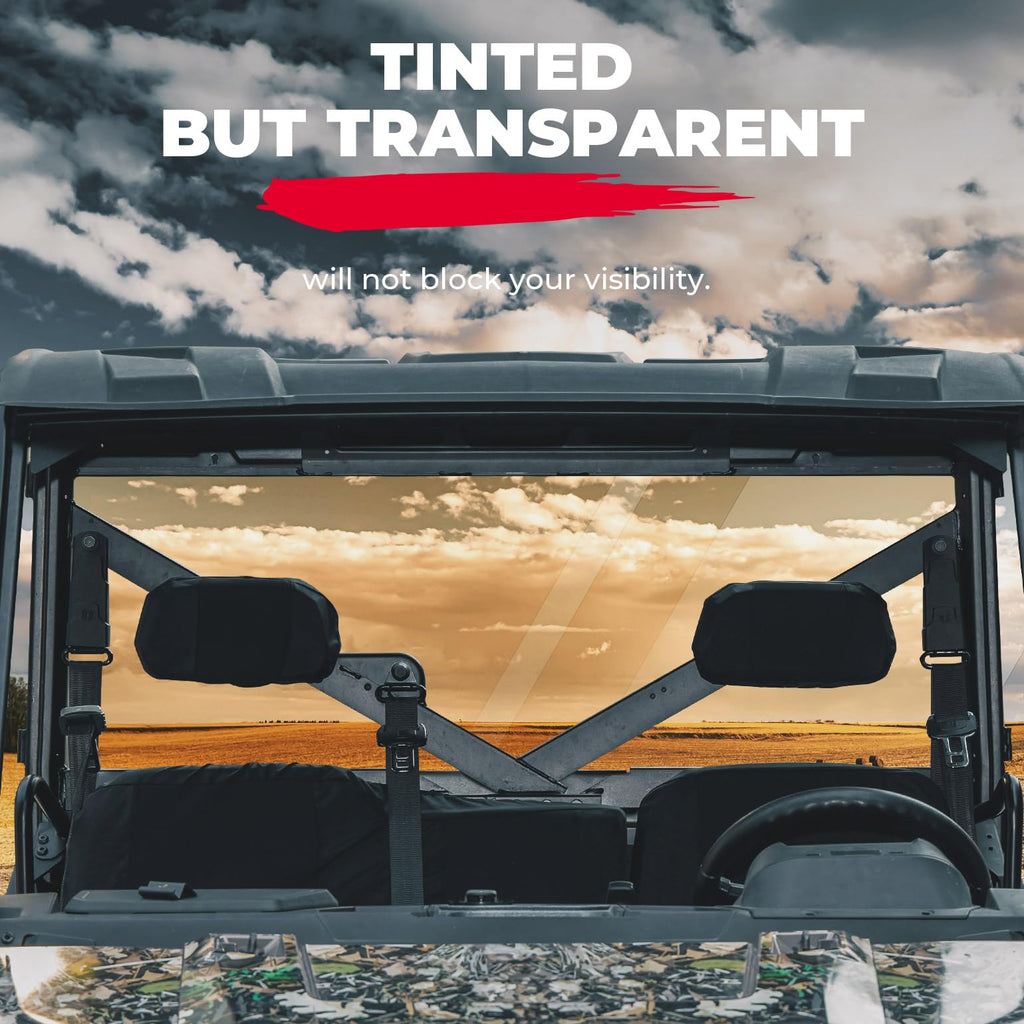 KEMIMOTO Hard Coated Rear Window, Pre-installed Back Windshield Compatible with Polaris Ranger XP 1000/Crew 2017-2026, Polaris Ranger 1000/Crew 2020-2026, Ranger XP 900/Crew 2013-2019