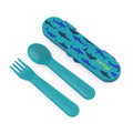 Bentgo Kids Utensil Set - Reusable Plastic Fork, Spoon & Storage Case BPA-Free Materials, Easy-Grip Handles, Dishwasher Safe Ideal for School Lunch, Travel, Outdoors (Rainbows and Butterflies)