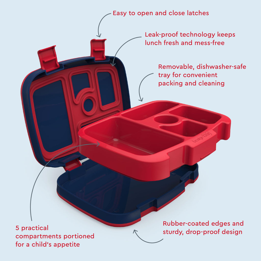 Bentgo Kids Prints Leak-Proof, 5-Compartment Bento-Style Kids Lunch Box - Ideal Portion Sizes for Ages 3-7, Durable, Drop-Proof, Dishwasher Safe, & PFAS & BPA-Free Materials (Unicorn)