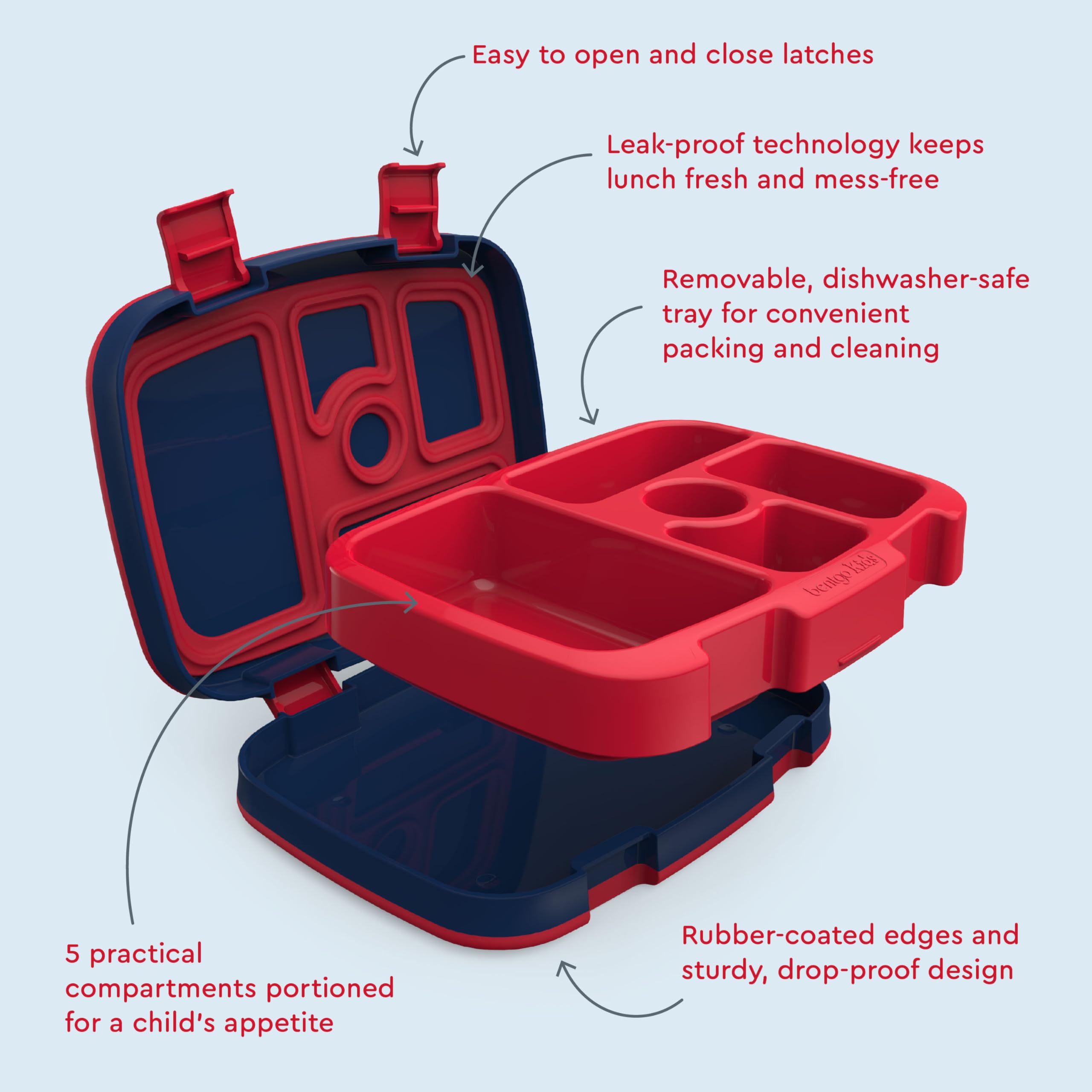 Bentgo Kids Prints Leak-Proof, 5-Compartment Bento-Style Kids Lunch Box - Ideal Portion Sizes for Ages 3-7, Durable, Drop-Proof, Dishwasher Safe, & PFAS & BPA-Free Materials (Unicorn)