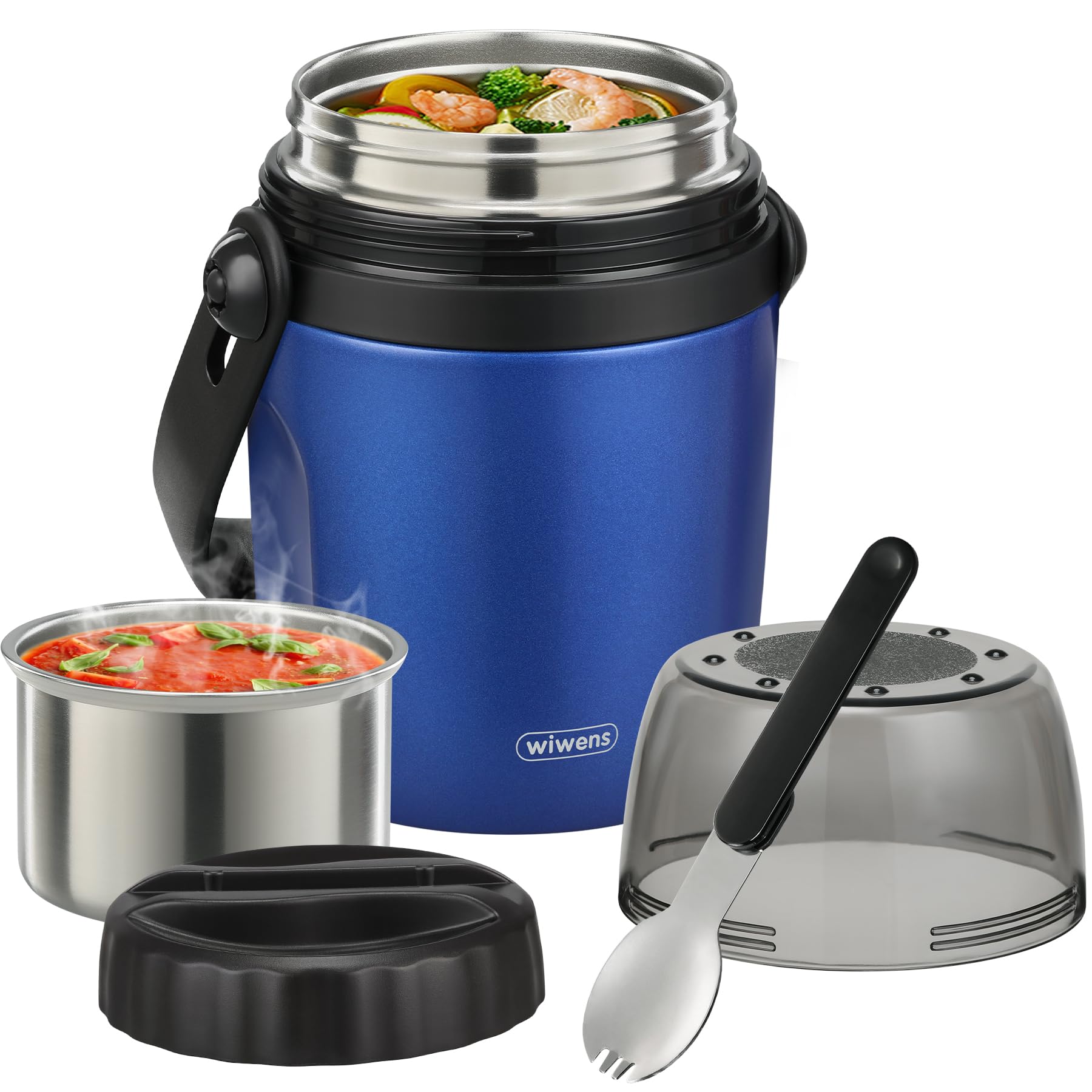 32oz Lunch Containers for Adults Kids Soup Thermo for Hot Food Jar Stainless Steel Insulated Vacuum Leak Proof Wide Mouth Thermal Bento Box with Spoon and Tritan Lid