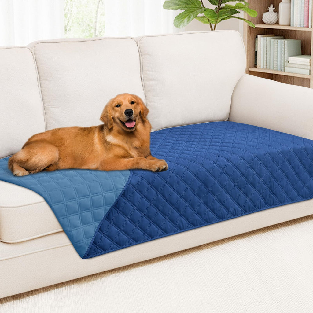 Smiry Waterproof Couch Covers for Dogs Washable, Reversible Pet Couch Covers for 3 Cushion Sofa Pet Friendly, Soft Sofa Furniture Protector for Dogs Cat Kids, Checkered (30"x70", Grey/Dark Grey)