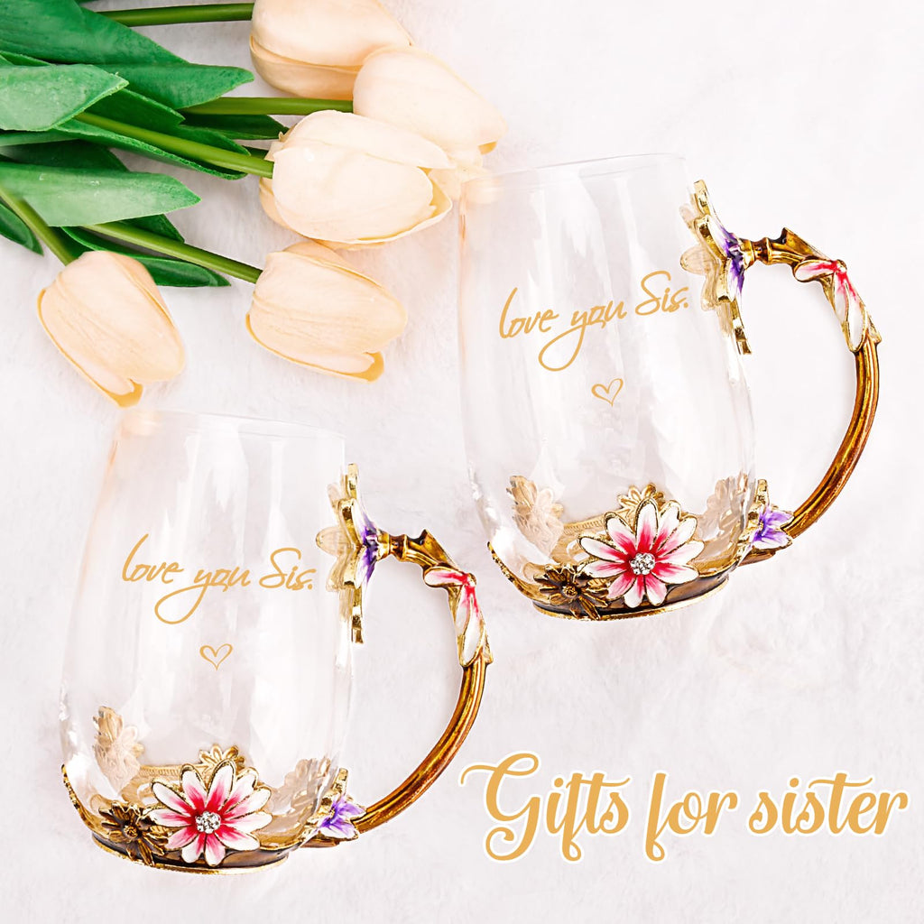 OEAGO Gifts for Mom Women Mothers Day Valentines Day Gifts Glass Coffee Enamels Mug Best Birthday Valentine's for Her Girlfriend Wife from Daughter Son Tea Cup Christmas Stocking Stuffers